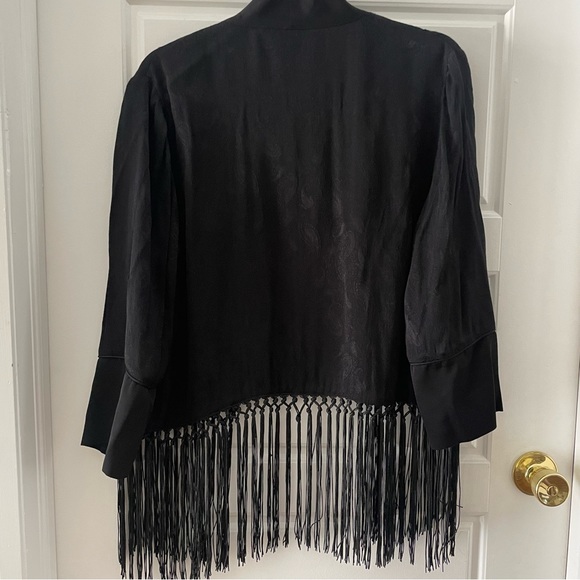 ZARA Paisley print monochromatic jacket bohemian style size S - Picture 2 of 5